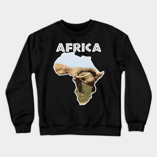 African Wildlife Continent Elephant Tussle Crewneck Sweatshirt